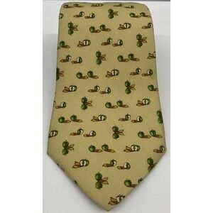 Salvatore‎ Ferragamo 100% Silk Tie Yellow Apple Pattern